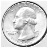 1953 S GEM BU WASHINGTON QUARTER