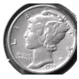 1939 S CHOICE BU MERCURY DIME