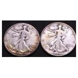 TWO WALKING HALF DOLLARS