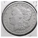 1921 S MORGAN DOLLAR VF