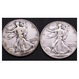 TWO WALKING HALF DOLLARS
