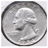 1954 WASHINGTON QUARTER AU