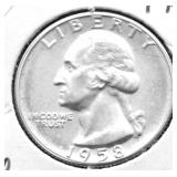 1958 PROOF WASHINGTON QUARTER