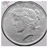 1922 PEACE DOLLAR AU