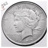 1923 PEACE DOLLAR AU