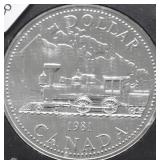 1981 CANADA SILVER DOLLAR GEM