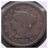 1844 LARGE CENT VG