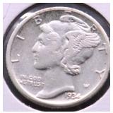 1934 D MERCURY DIME AU