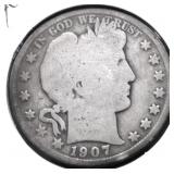1907 BARBER HALF DOLLAR G