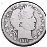 1911 S BARBER HALF DOLLAR G