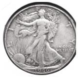 1946 D WALKING HALF DOLLAR XF