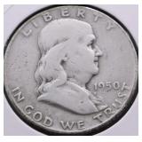 1950 D FRANKLIN HALF DOLLAR VG