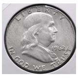 1962 D FRANKLIN HALF DOLLAR AU