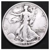1943 S WALKING HALF DOLLAR VF