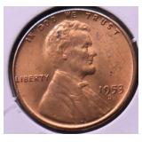 1953 S GEM RED LINCOLN CENT