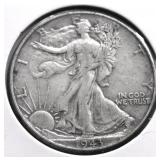 1943 WALKING HALF DOLLAR XF