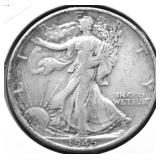 1945 S WALKING HALF DOLLAR XF