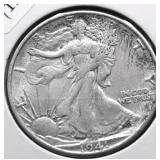 1941 S WALKING HALF DOLLAR AU