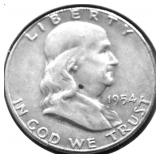 1954 S FRANKLIN HALF DOLLAR VF