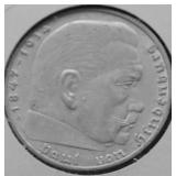 1939 NAZI GERMANY SILVER 2 MARKS AU