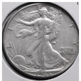 1946 WALKING HALF DOLLAR XF