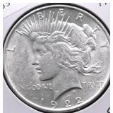 1922 CHOICE BU PEACE DOLLAR