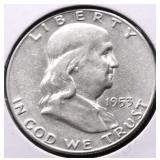 1953 S FRANKLIN HALF DOLLAR AU