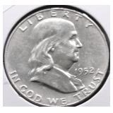 1952 D CHOICE BU FBL FRANKLIN HALF DOLLAR