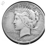 1924 PEACE DOLLAR VG