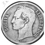 1926 VENEZUELA SILVER BOLIVAF F