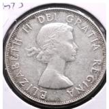 1961 CANADA SILVER 50 CENTS AU