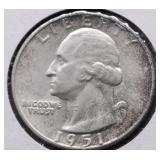 1951 D CHOICE BU WASHINGTON QUARTER