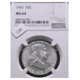 1963 NGC MS64 FRANKLIN HALF DOLLAR