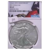 2011 NGC MS69 SILVER EAGLE