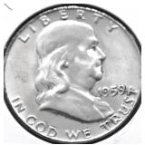 1959 D CHOICE BU FRANKLIN HALF DOLLAR