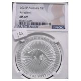 2026 P NGC MS69 KANGAROO 1 OZ .9999 SILVER