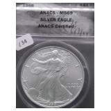 1998 ANACS MS69 SILVER EAGLE