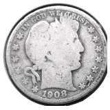 1908 O BARBER HALF DOLLAR G