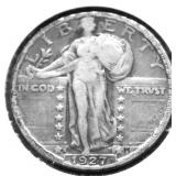 1927 S STANDING QUARTER VF KEY