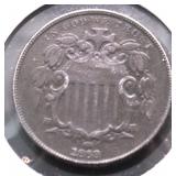 1869 SHIELD NICKEL XF DETAILS