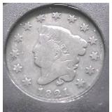 1821 LARGE CENT VG