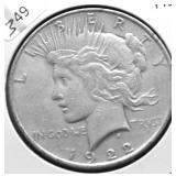 1922 PEACE DOLLAR XF