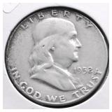1952 D FRANKLIN HALF DOLLAR VF
