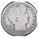 1909 BARBER HALF DOLLAR G