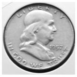 1957 D FRANKLIN HALF DOLLAR XF