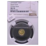 ROYAL FLUSH 1/200 OZ .999 GOLD