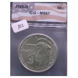 2026 D ICG MS67 HALF DOLLAR