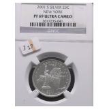 2001 S NGC PF69UC SILVER QUARTER