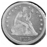 1877 CC SEATED QUARTER VF