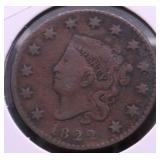 1822 LARGE CENT VG